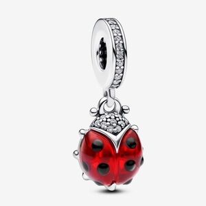 Pandora Red Ladybird Dangle Charm 792571c01Sterling silver NWT